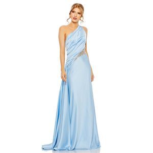 NWT MAC DUGGAL ONE SHOULDER EMBELLISHED SATIN GOWN SIZE 6 $538